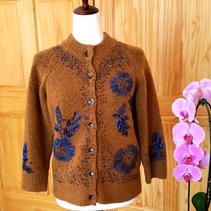 Anthropologie Field Flowers Golden Grove Cardigan - Size M